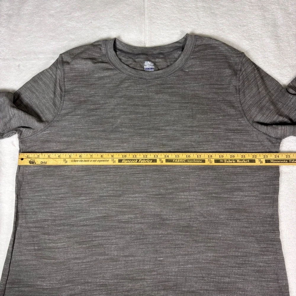 Fruit of the Loom Mens XXXL 3XG Long Sleeve Gray Thermal Knit Crewneck Shirt - Picture 4 of 9